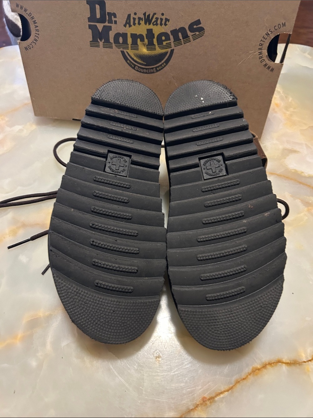 Dr. Martens Brown Lace-Up Gladiator Sandals with Black Platform - Picture 2 of 4